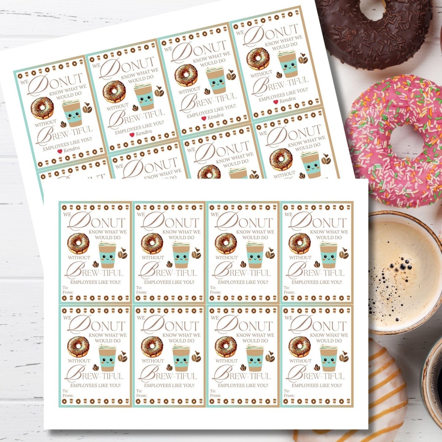 Coffee Donut Employee Appreciation Gift Tag | Donut Know What We Would Do | Teacher Mom Thank You | Staff Office Team Recognition | Brew