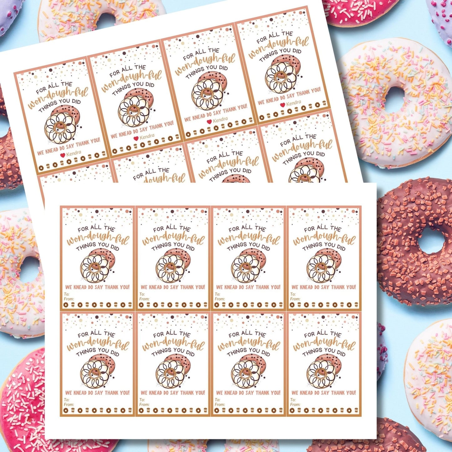 Employee Appreciation Donut Gift Tag | Wondoughful | Knead to Say | Coworker Staff Teacher Office Team Mom Thank You Recognition