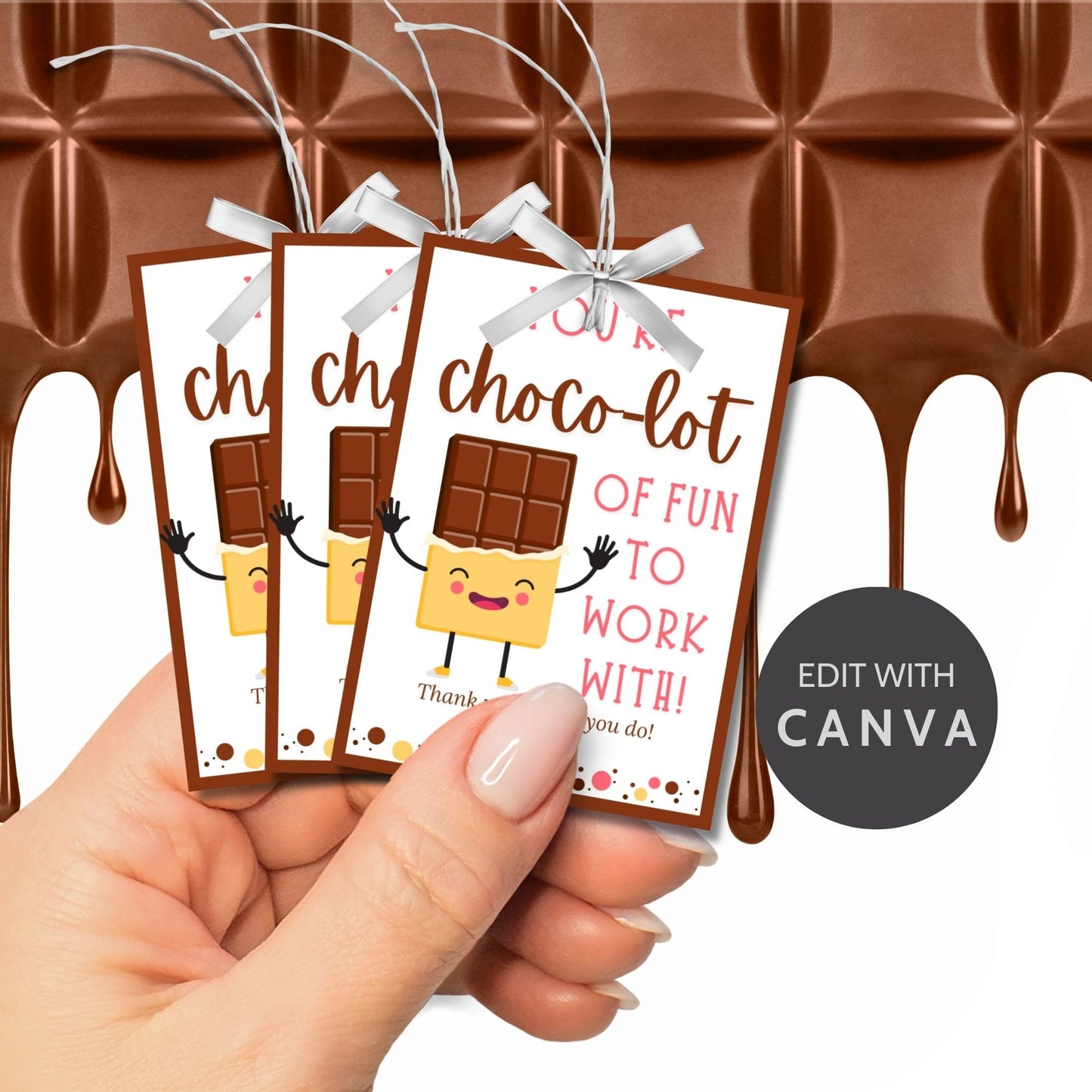 Chocolate Candy Bar Employee Appreciation Tag | Employee Teacher Bus Driver Friend Coworker Staff Office Lender Broker Realtor Thank You