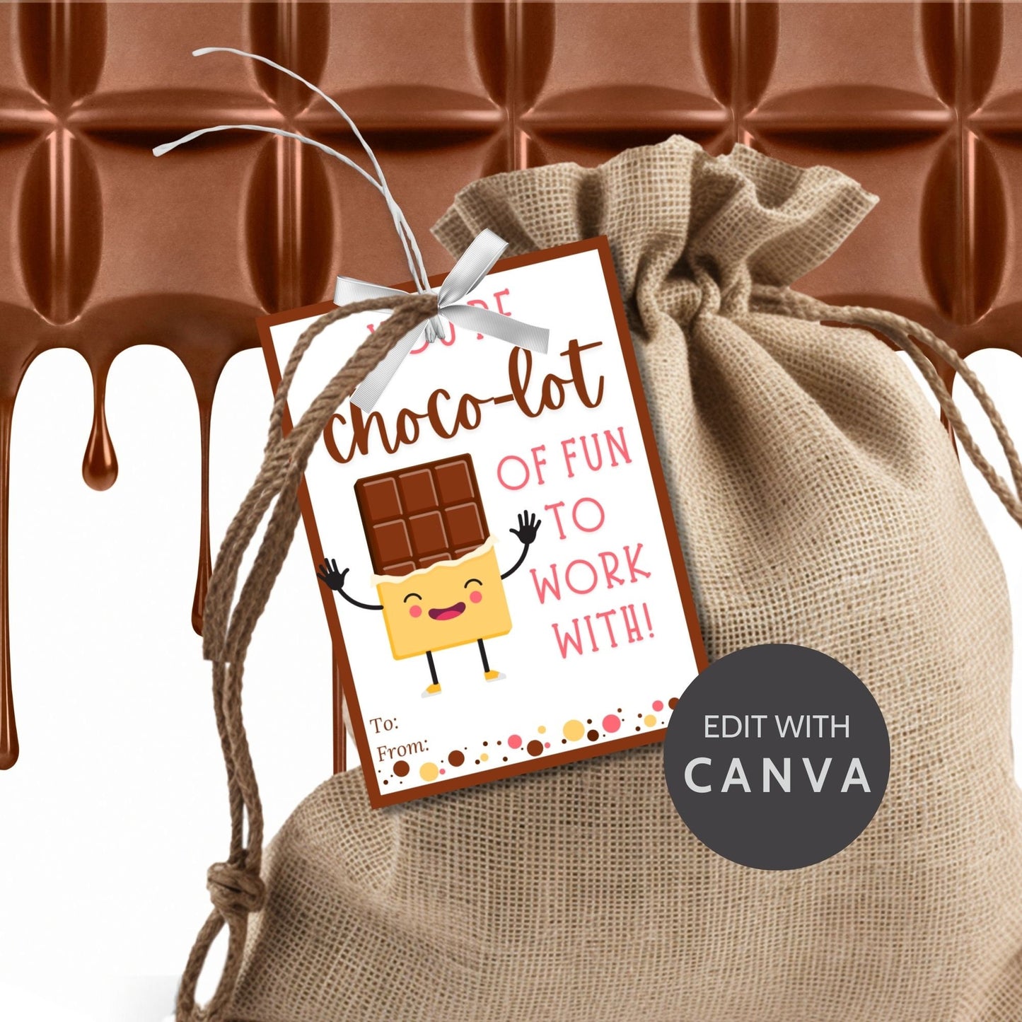 Chocolate Candy Bar Employee Appreciation Tag | Employee Teacher Bus Driver Friend Coworker Staff Office Lender Broker Realtor Thank You
