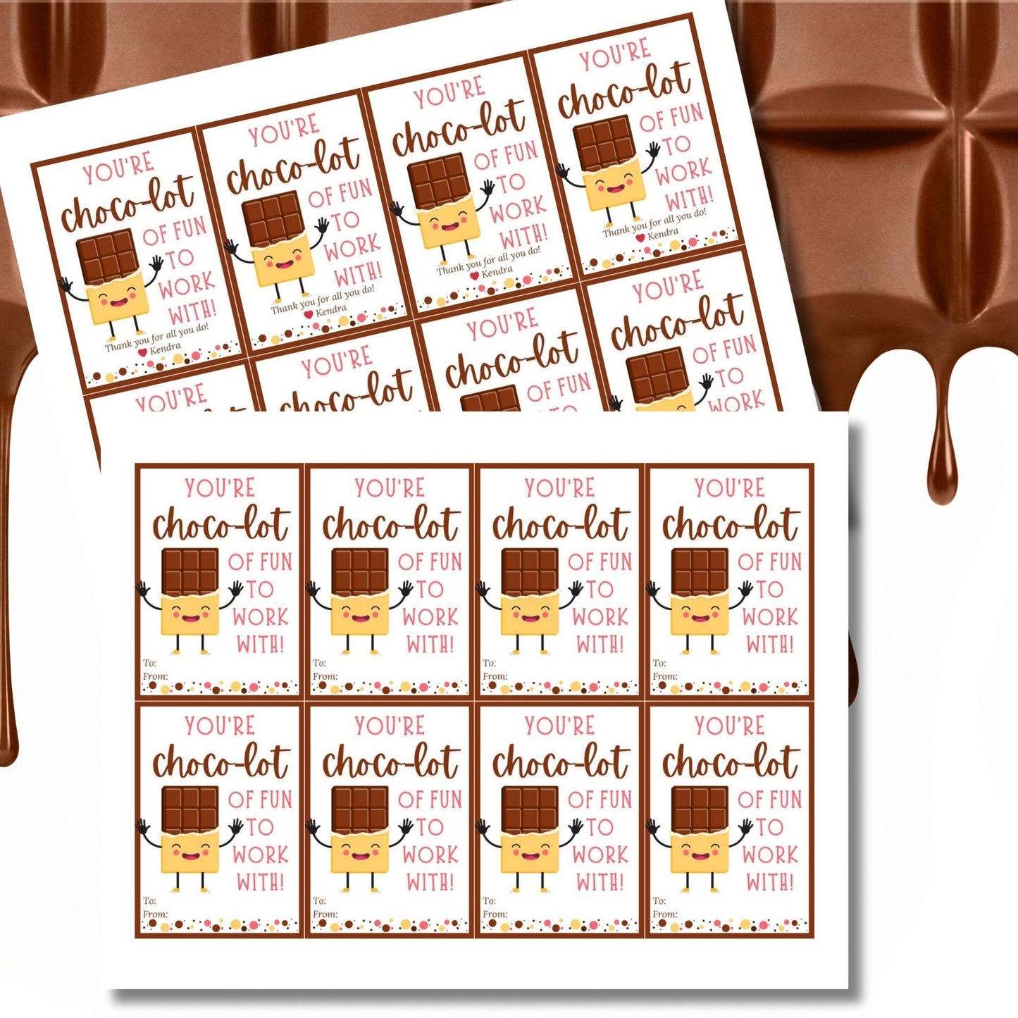 Chocolate Candy Bar Employee Appreciation Tag | Employee Teacher Bus Driver Friend Coworker Staff Office Lender Broker Realtor Thank You