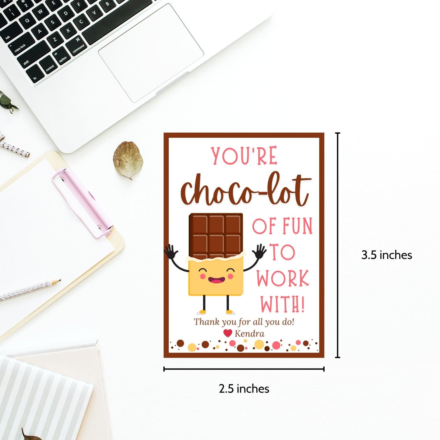 Chocolate Candy Bar Employee Appreciation Tag | Employee Teacher Bus Driver Friend Coworker Staff Office Lender Broker Realtor Thank You