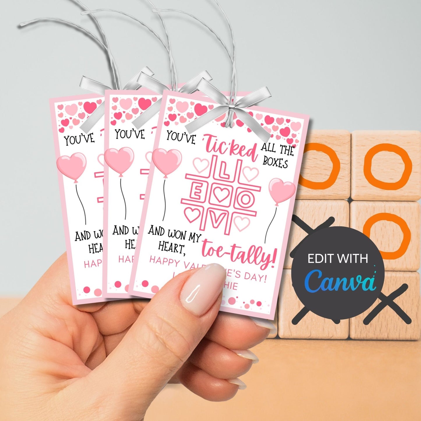 Tic Tac Toe Valentine Gift Tag | Tic Tac Toe Valentines Day | Tic Tac Toe Printable Tag | School Valentines | Tic Tac Toe Valentine