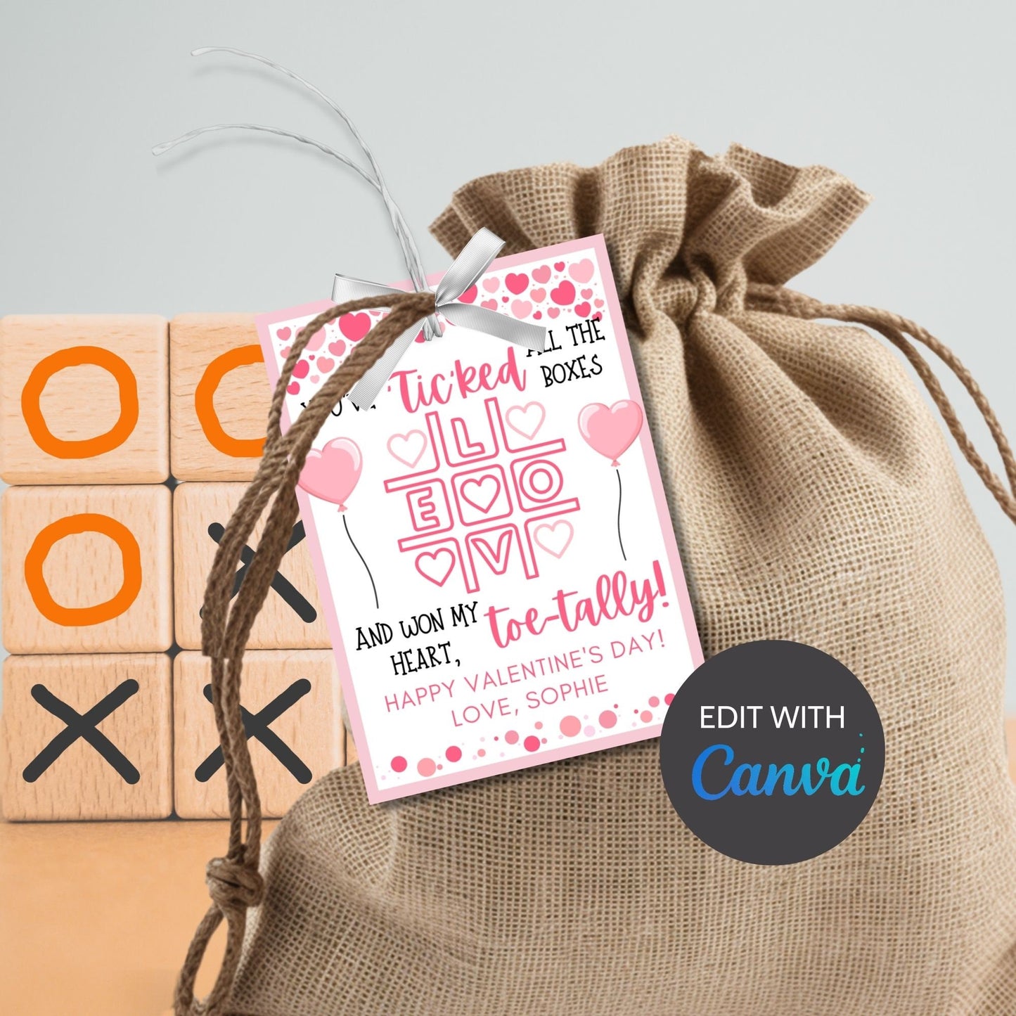 Tic Tac Toe Valentine Gift Tag | Tic Tac Toe Valentines Day | Tic Tac Toe Printable Tag | School Valentines | Tic Tac Toe Valentine