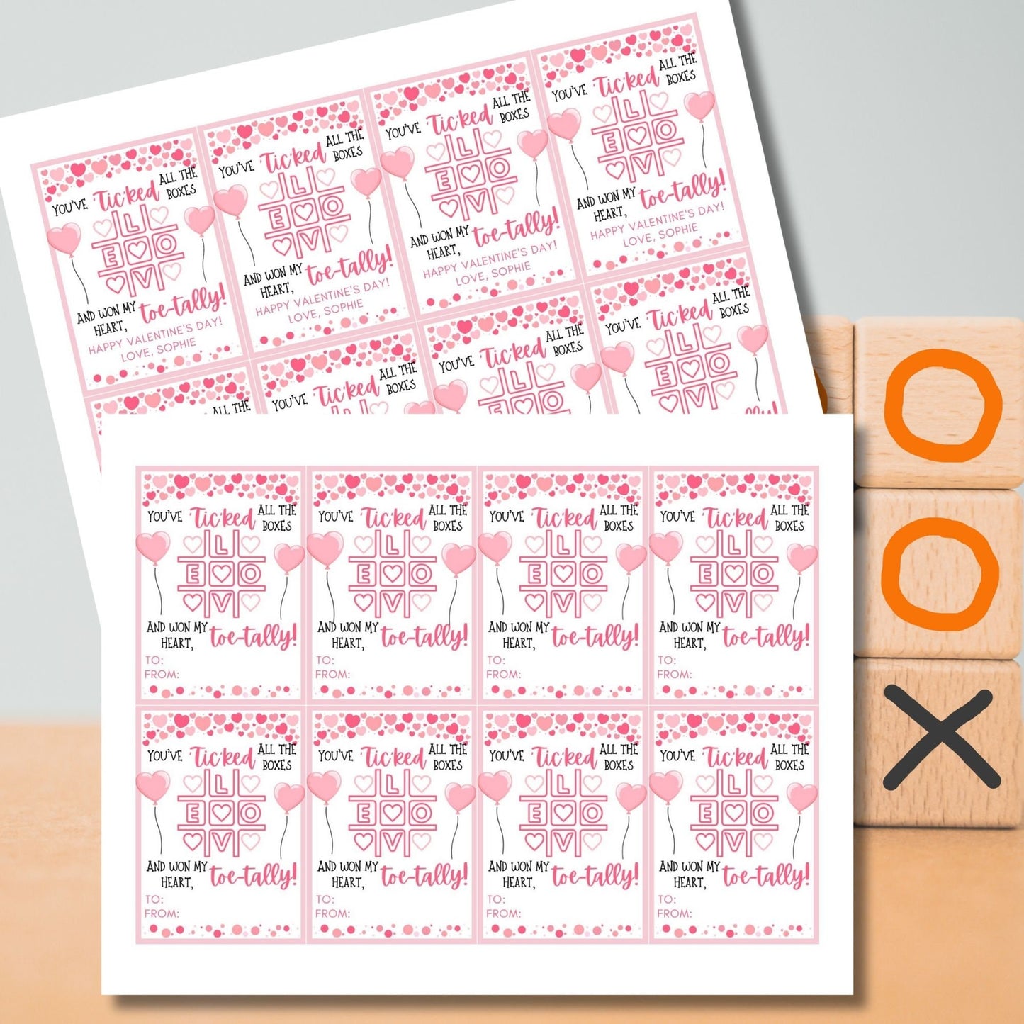 Tic Tac Toe Valentine Gift Tag | Tic Tac Toe Valentines Day | Tic Tac Toe Printable Tag | School Valentines | Tic Tac Toe Valentine