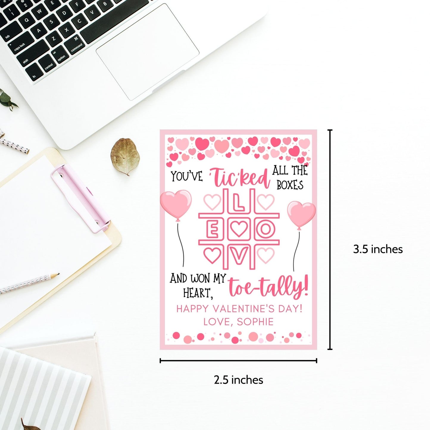 Tic Tac Toe Valentine Gift Tag | Tic Tac Toe Valentines Day | Tic Tac Toe Printable Tag | School Valentines | Tic Tac Toe Valentine