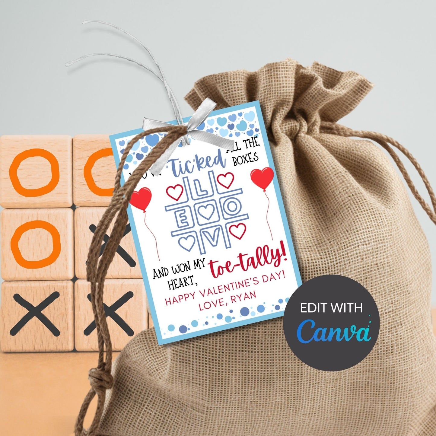 Tic Tac Toe Boy Valentine Gift Tag | Tic Tac Toe Boy Valentines Day | Tic Tac Toe Printable Tag | School Valentines | Tic Tac Toe Valentine