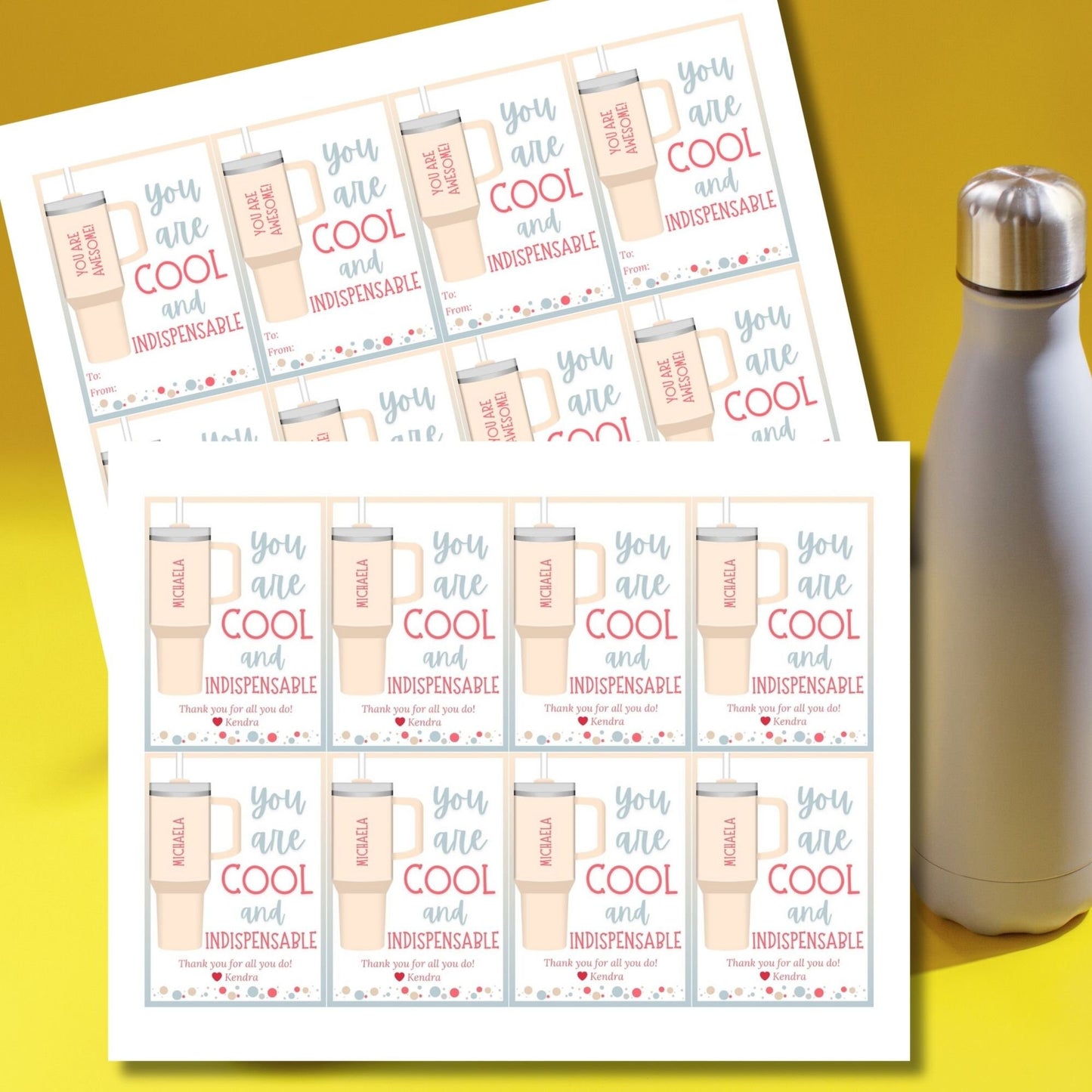 Custom Water Bottle Mug Insulated Employee Appreciation Gift | Teacher Bus Driver Friend Coworker Staff Office Team Lender Broker Realtor