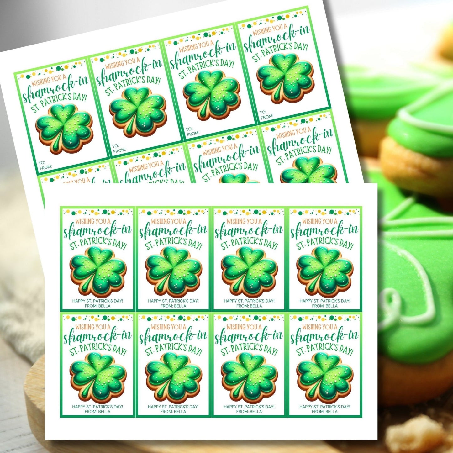 Shamrock Cookies St Patricks Day Gift Tag | St Paddys Day | Shamrockin Day | Classmate Staff Coworker Friend Client Customer Lender Teacher