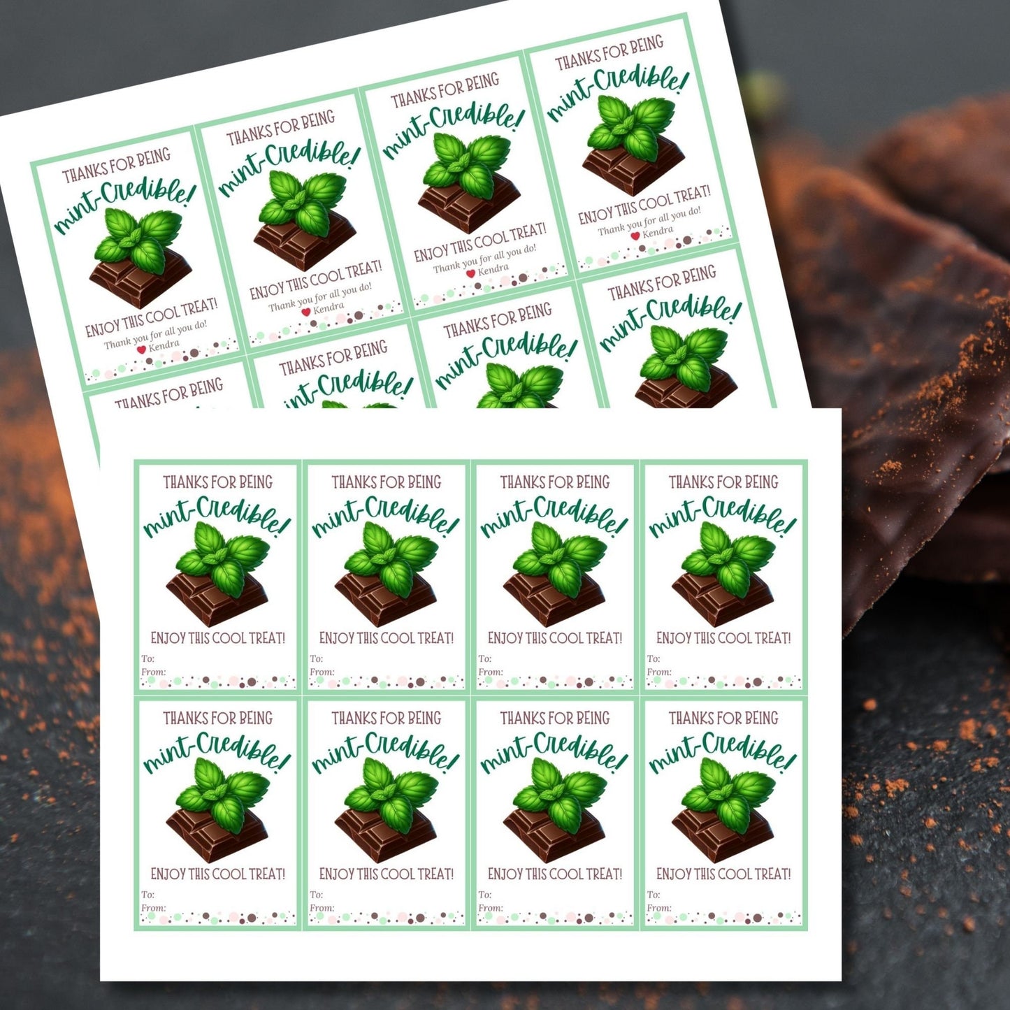 Mint Chocolate Employee Appreciation Gift | Teacher Bus Driver Friend Coworker Staff Office Team Lender Broker Realtor Thank You Recognition