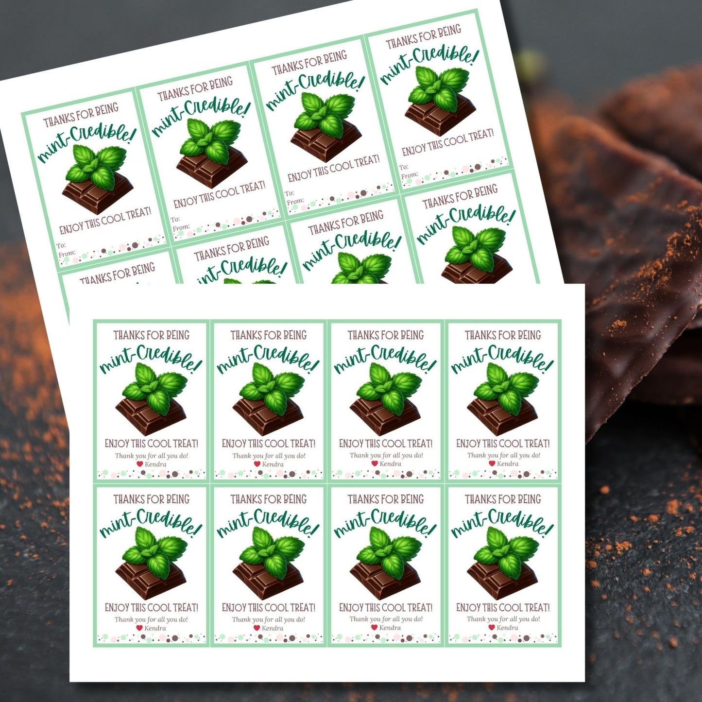 Mint Chocolate Employee Appreciation Gift | Teacher Bus Driver Friend Coworker Staff Office Team Lender Broker Realtor Thank You Recognition