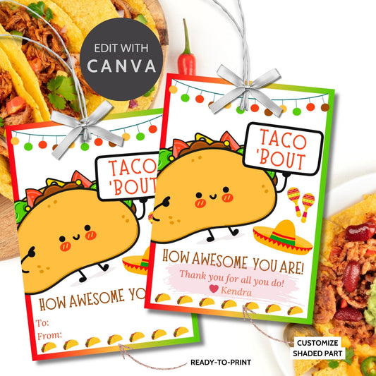 Taco Employee Teacher Appreciation Tag | Investor Teacher Bus Driver Friend Coworker Staff Office | Cinco deMayo | Taco Tuesday | Gracias