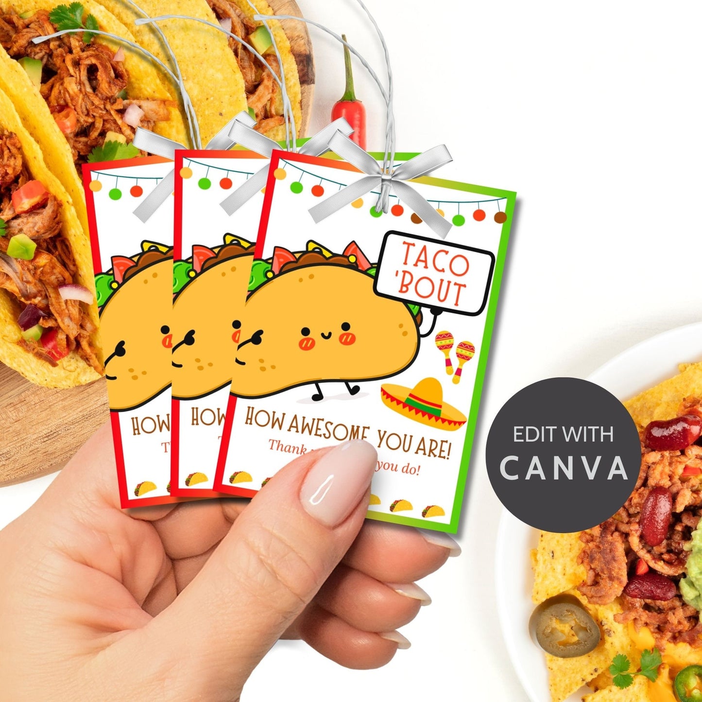 Taco Employee Teacher Appreciation Tag | Investor Teacher Bus Driver Friend Coworker Staff Office | Cinco deMayo | Taco Tuesday | Gracias