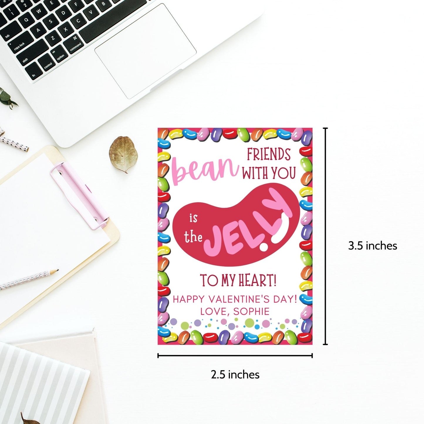 Jelly Beans Valentine Printable Editable Tag | Bean Friends | Jelly Bean Favor Tag | Candy Gift Tag | Class Kids Tag Tween Galentine