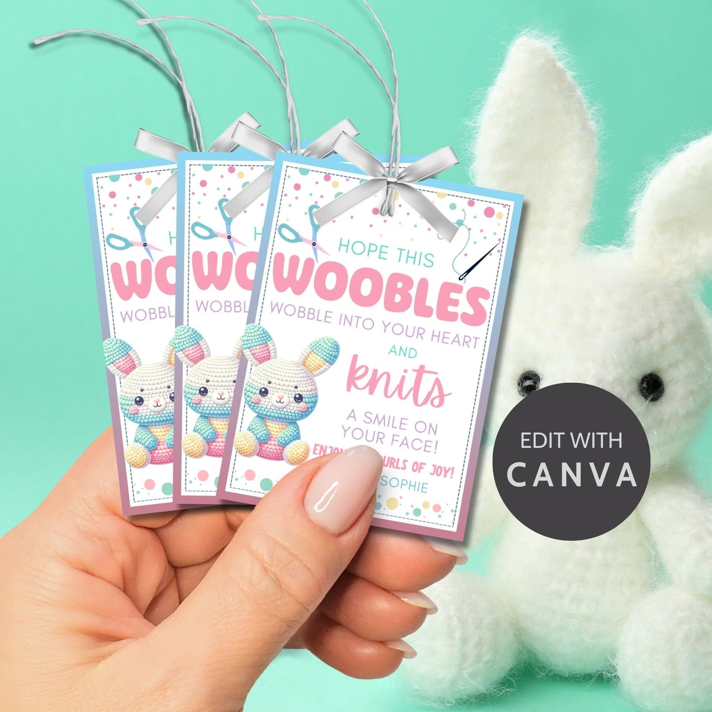 Woobles Gift Tags Easter Woobles Bunny Sewing Gift for Kids Friend Coworker Neighbor Classmate Handmade Easter Crochet Knit CraftsEaster Fun