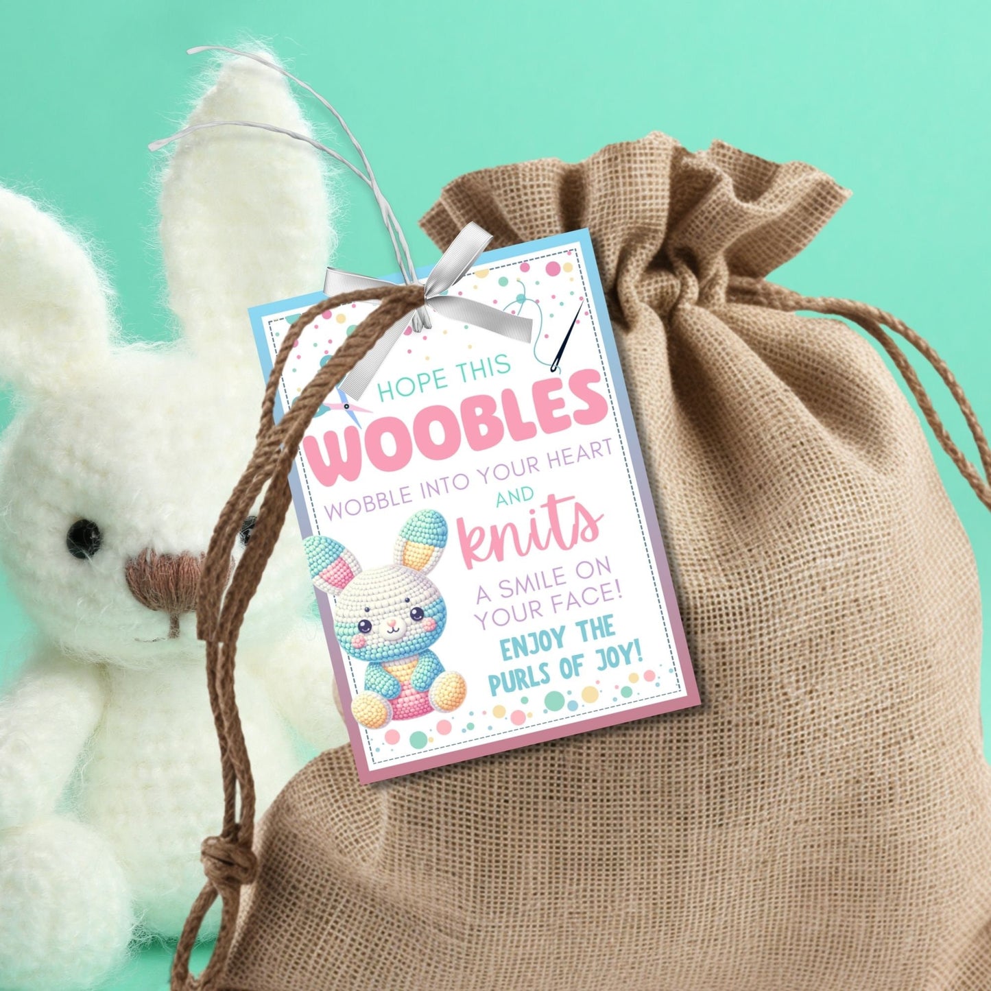 Woobles Gift Tags Easter Woobles Bunny Sewing Gift for Kids Friend Coworker Neighbor Classmate Handmade Easter Crochet Knit CraftsEaster Fun