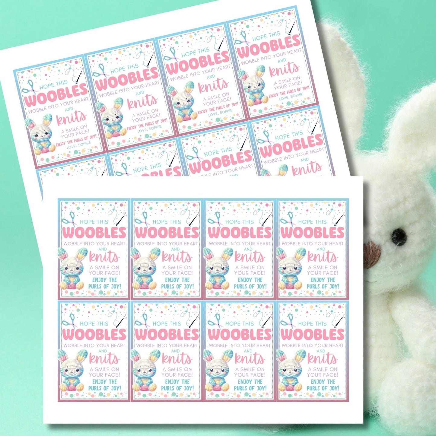 Woobles Gift Tags Easter Woobles Bunny Sewing Gift for Kids Friend Coworker Neighbor Classmate Handmade Easter Crochet Knit CraftsEaster Fun