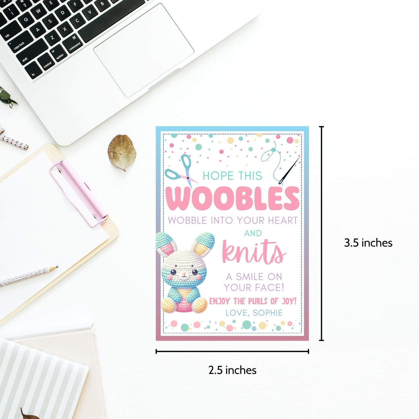 Woobles Gift Tags Easter Woobles Bunny Sewing Gift for Kids Friend Coworker Neighbor Classmate Handmade Easter Crochet Knit CraftsEaster Fun