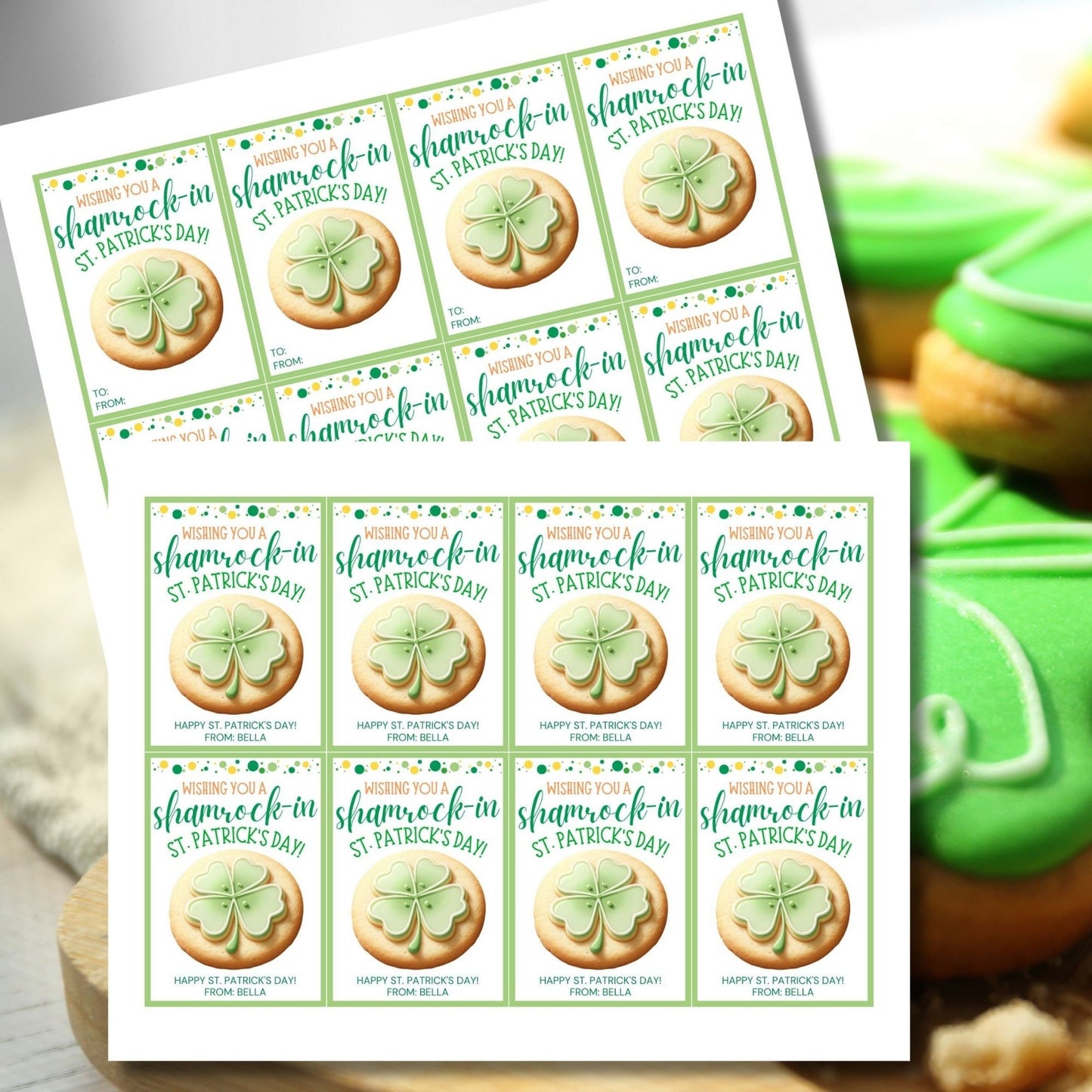 Shamrock Cookies St Patricks Day Tag | St Paddys Day | Shamrockin | Classmate Employee Staff Coworker Friend Client Customer Lender Teacher