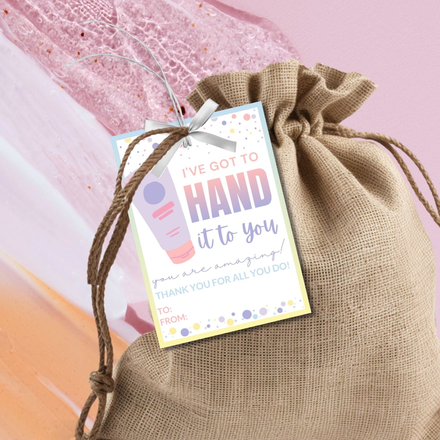Thank you Tag for Hand Lotion Easter Printable Editable Teacher Gift Tag Hand It to You You are Amazing Staff Employee Coworker Appreciation
