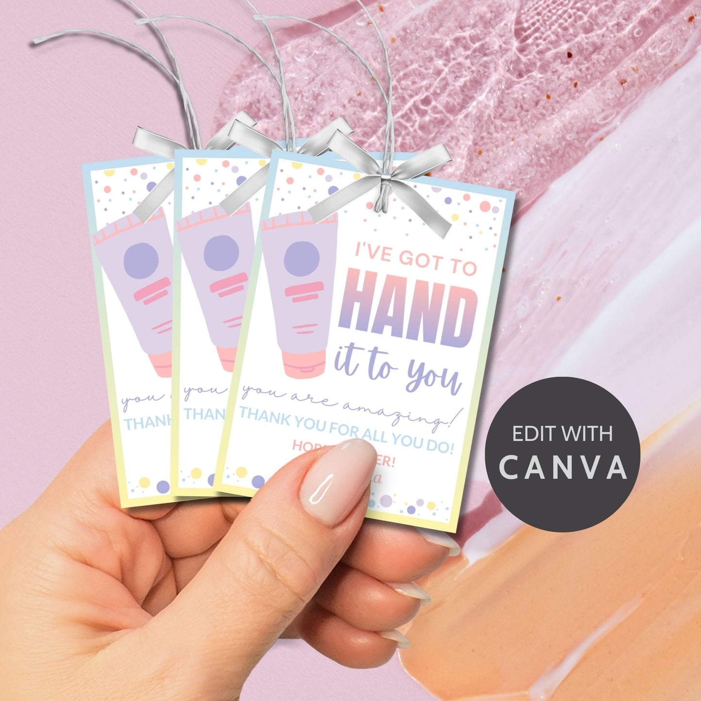Thank you Tag for Hand Lotion Easter Printable Editable Teacher Gift Tag Hand It to You You are Amazing Staff Employee Coworker Appreciation