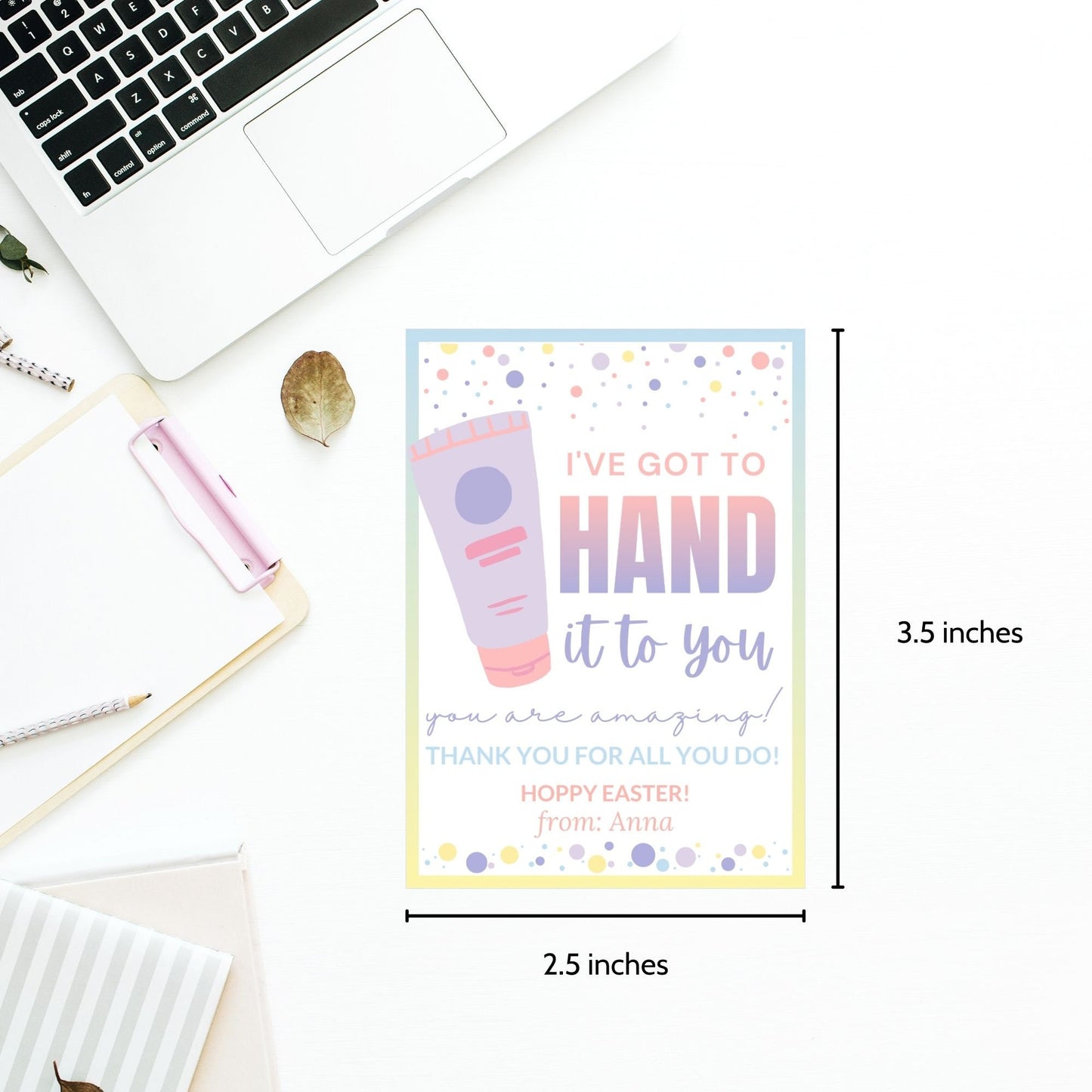 Thank you Tag for Hand Lotion Easter Printable Editable Teacher Gift Tag Hand It to You You are Amazing Staff Employee Coworker Appreciation