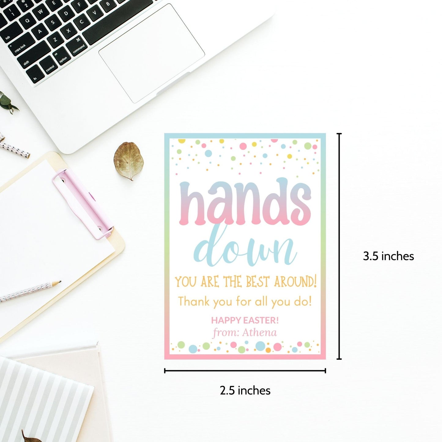 Thank you Tag Hand Lotion Easter Spring Printable Editable Teacher Gift Tag Hand It to You are Amazing Staff Employee Coworker Appreciation
