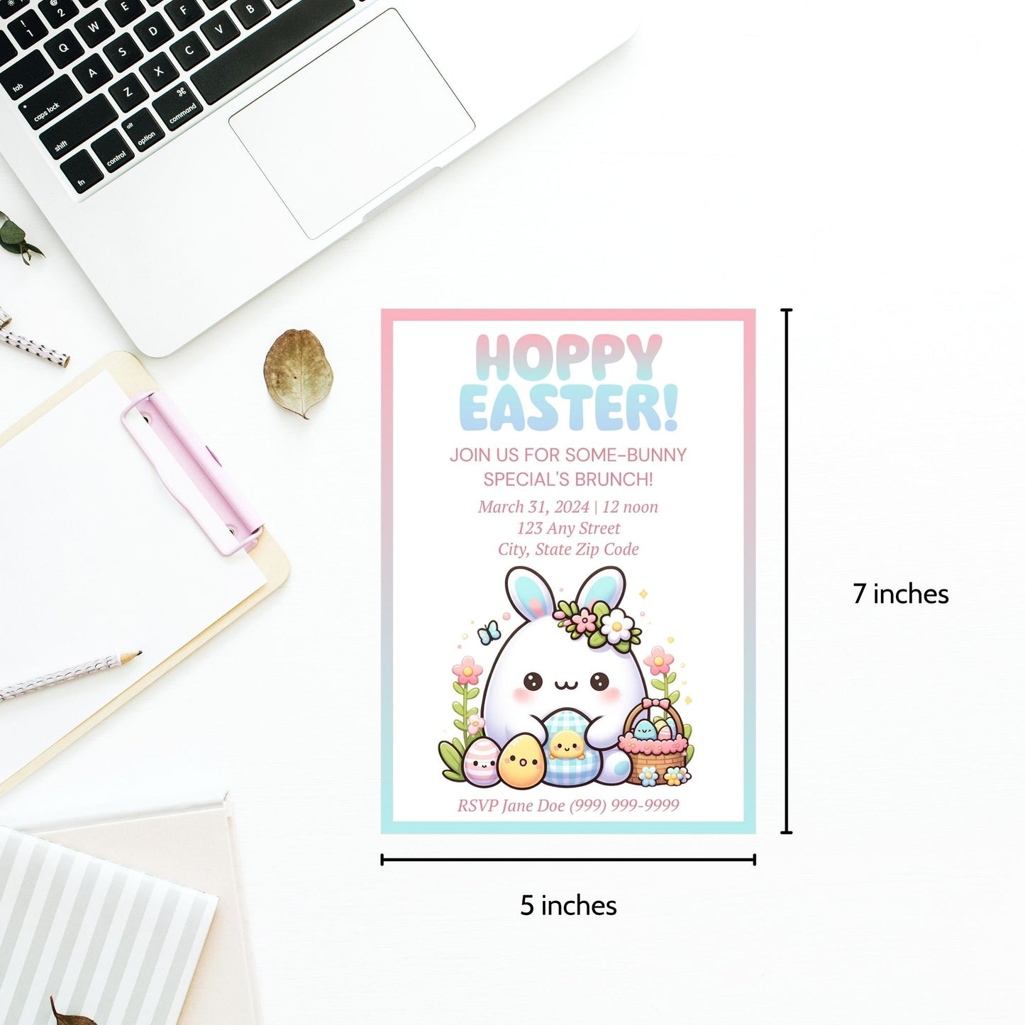 Easter Brunch Invitation | Egg Hunt Party | Easter Party Invite | Editable Digital Template | Easter Egg Hunt Invitation
