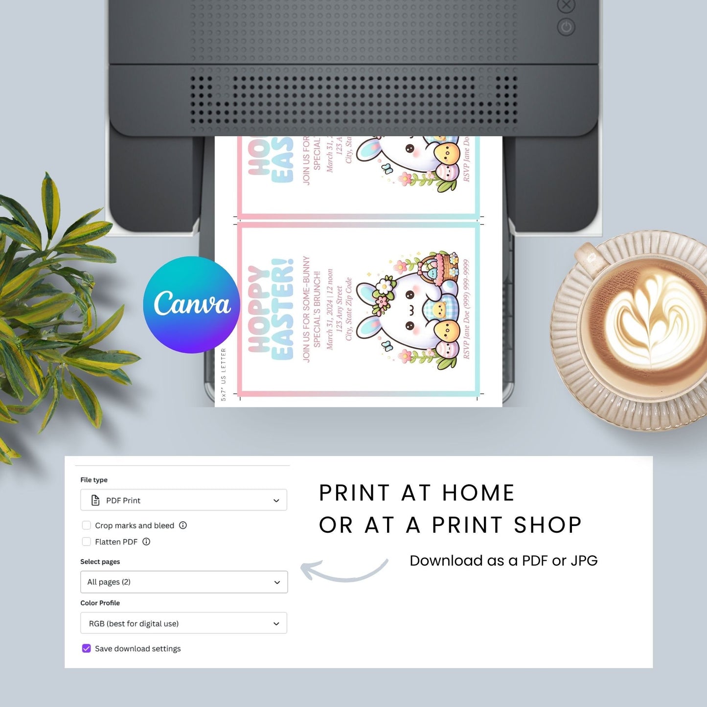 Easter Brunch Invitation | Egg Hunt Party | Easter Party Invite | Editable Digital Template | Easter Egg Hunt Invitation