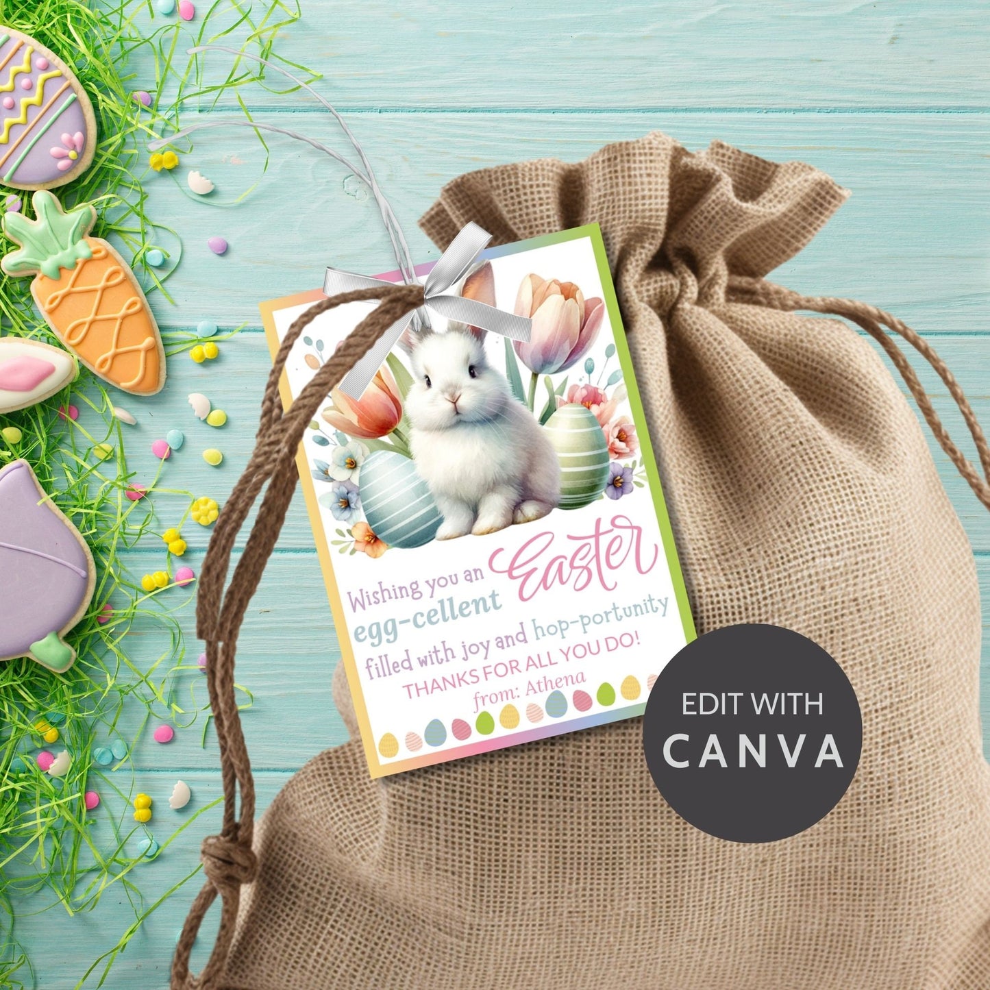 Office Easter | Easter Basket Tag | Easter Gift Tags | Easter Printable Tags | Staff Appreciation | Staff Easter | Bunny Easter Tag