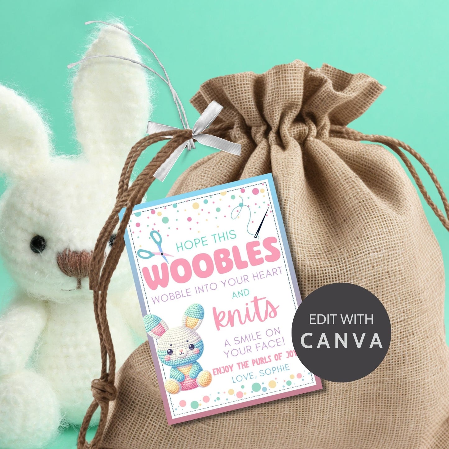 Woobles Gift Tags Easter Woobles Bunny Sewing Gift for Kids Friend Coworker Neighbor Classmate Handmade Easter Crochet Knit CraftsEaster Fun
