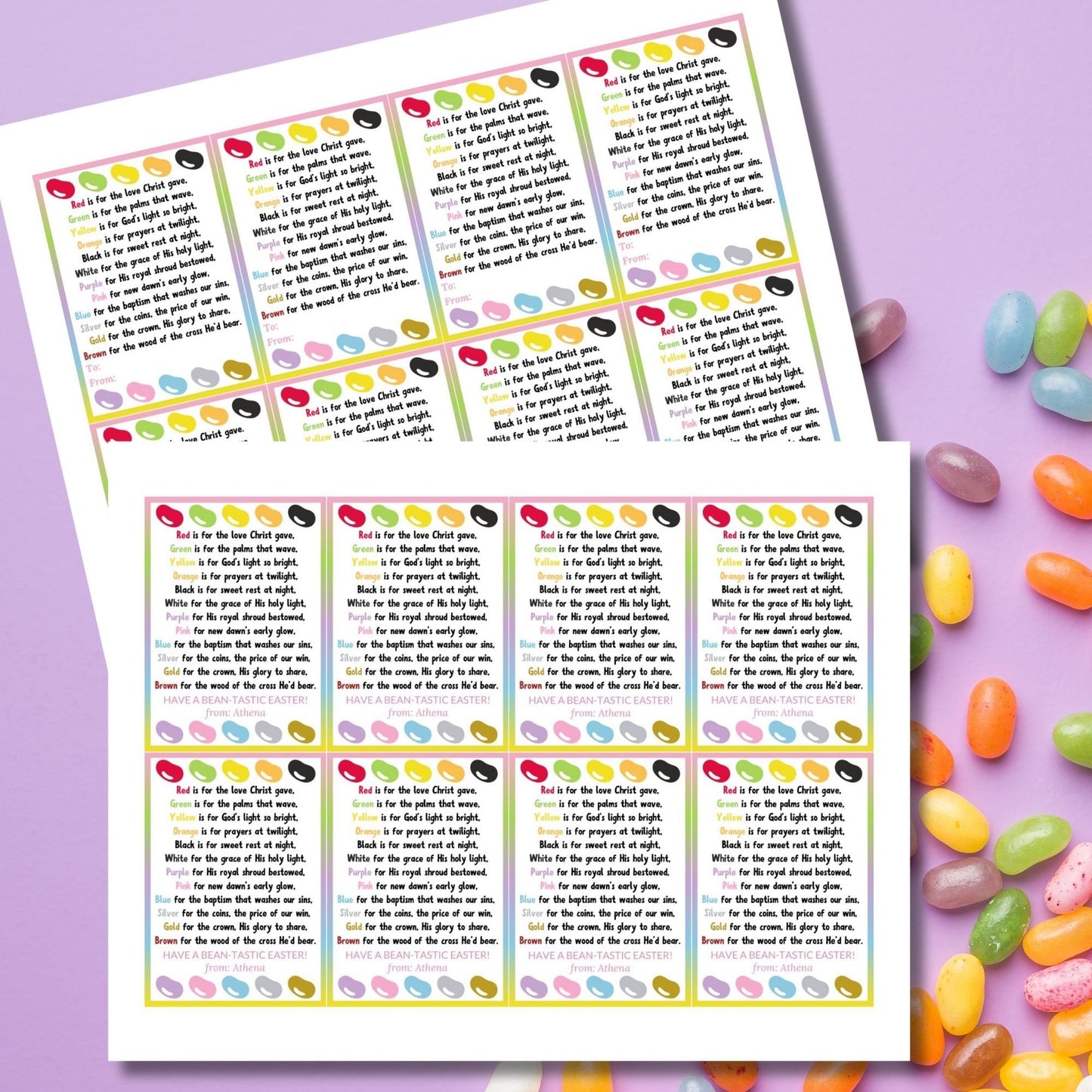 Jelly Bean Gospel | Christian Easter Printable Kids | Friends Co-Worker Gift | Jelly Beans Gift Tag | Easter Treat Tag | Instant Download