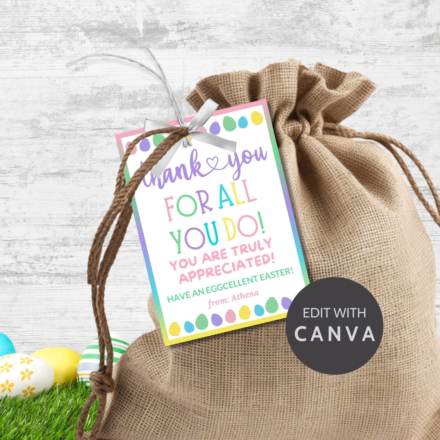 Easter Employee Appreciation Tags | Staff Bus Driver Nurse Appreciation | Gift Tag | Editable Staff Survival Kit Tag | Eggcellent Easter