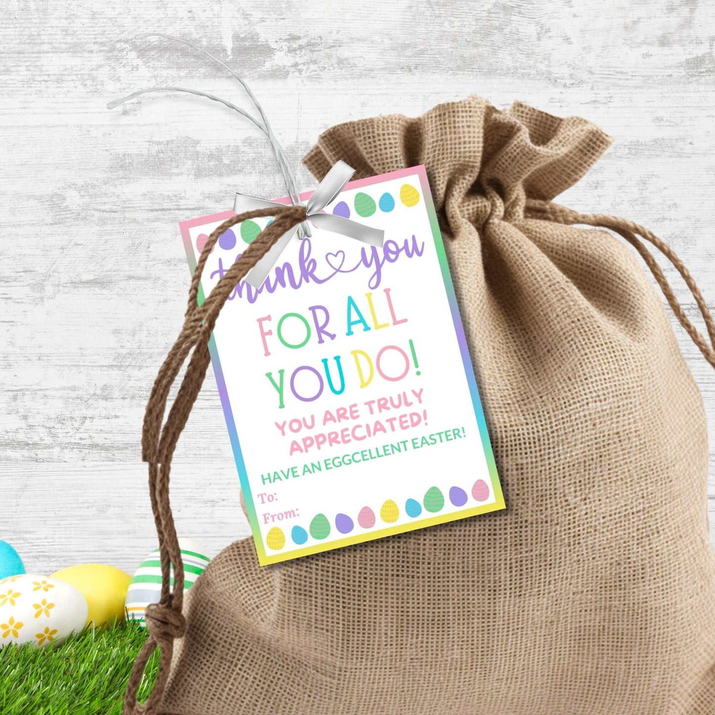 Easter Employee Appreciation Tags | Staff Bus Driver Nurse Appreciation | Gift Tag | Editable Staff Survival Kit Tag | Eggcellent Easter