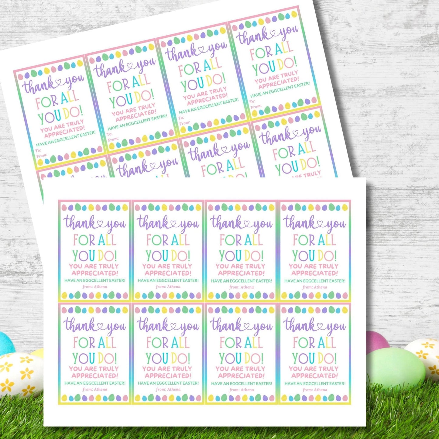 Easter Employee Appreciation Tags | Staff Bus Driver Nurse Appreciation | Gift Tag | Editable Staff Survival Kit Tag | Eggcellent Easter