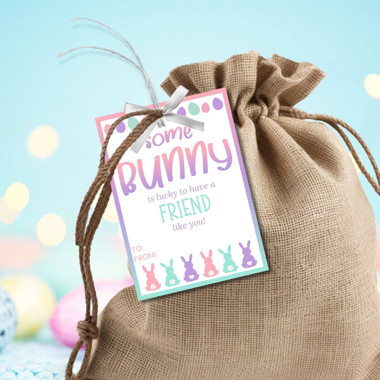 Easter Bunny Tag | Classroom Gift Tag | Easter Classroom Gifts For Kids Student | Easter Basket Tags | Easter Stickers | Easter Bubble Tags | Candy Tags | Non Candy Tags