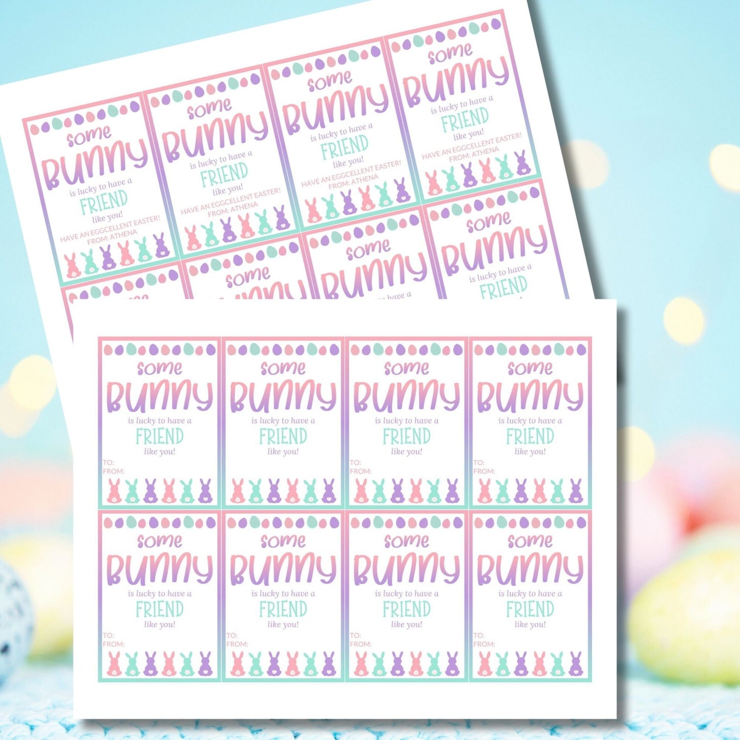 Easter Bunny Tag | Classroom Gift Tag | Easter Classroom Gifts For Kids Student | Easter Basket Tags | Easter Stickers | Easter Bubble Tags | Candy Tags | Non Candy Tags