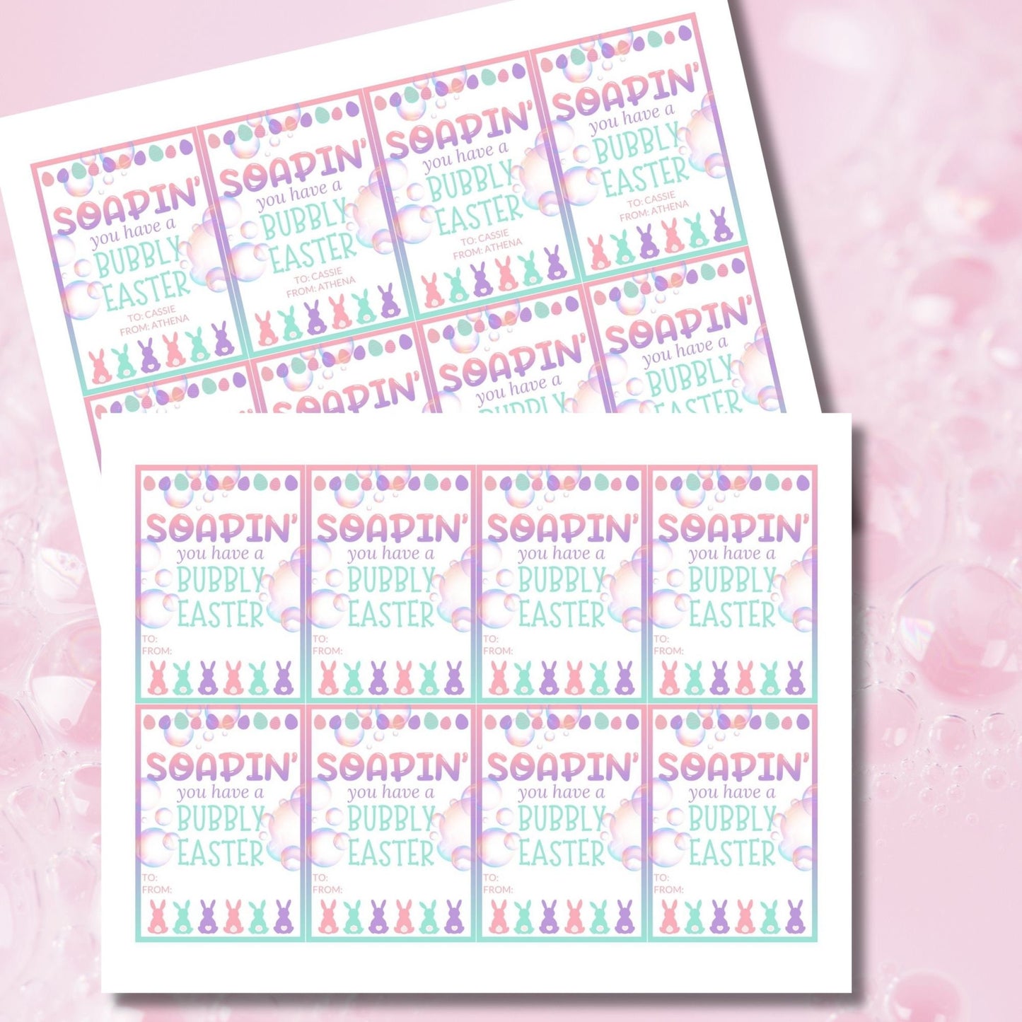 Easter Soap Tag | Easter Bubble Tags | Soapin | Easter Gifts For Kids Student Coworker Neighbor Class | Easter Basket Tags | Easter Stickers