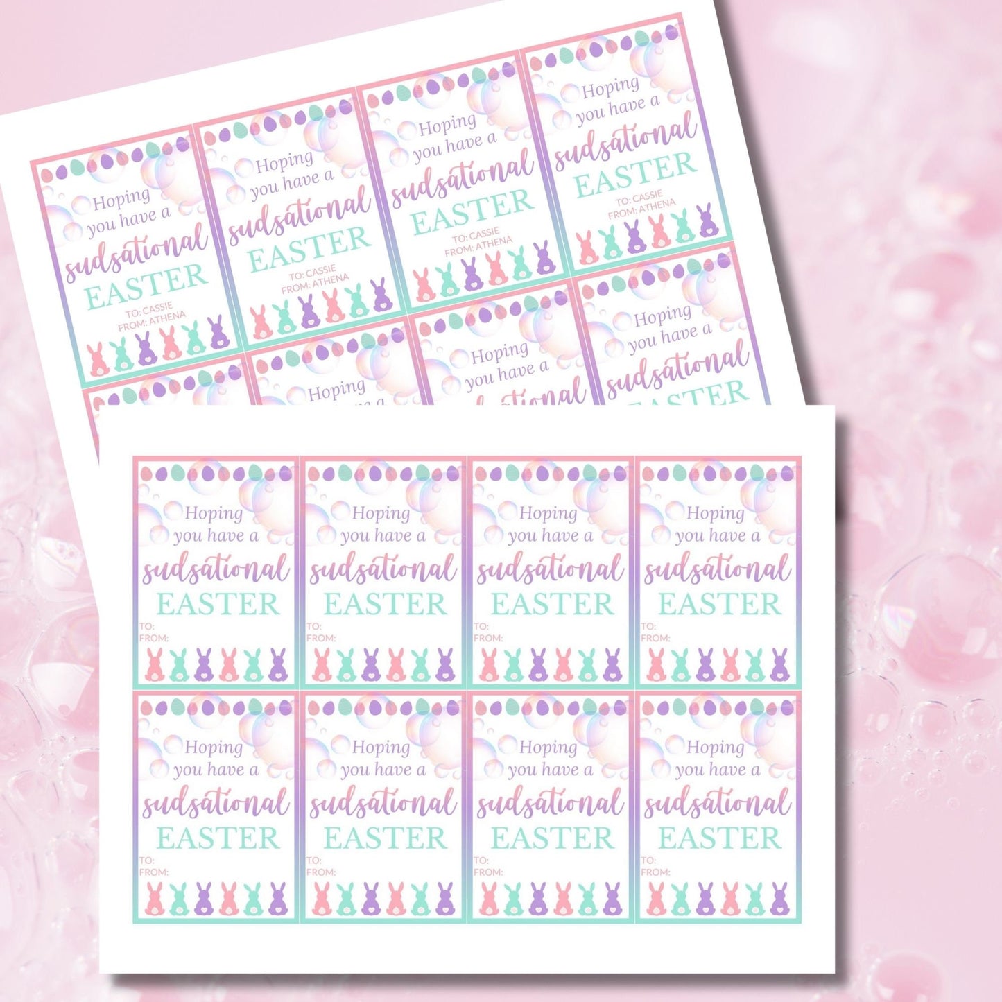 Easter Soap Tag | Easter Bubble Tags | Sudsational Easter | Easter Gifts Kids Student Coworker Neighbor Class | Easter Basket Tags Stickers