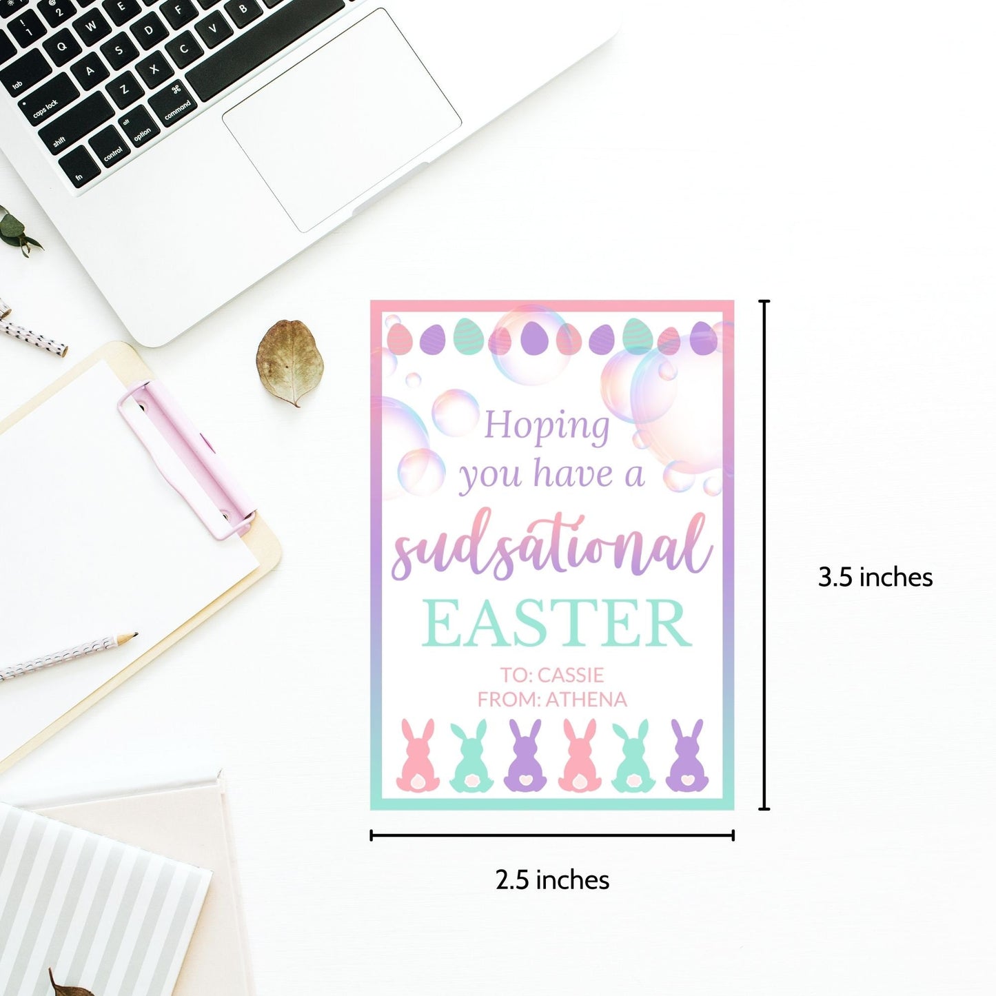 Easter Soap Tag | Easter Bubble Tags | Sudsational Easter | Easter Gifts Kids Student Coworker Neighbor Class | Easter Basket Tags Stickers