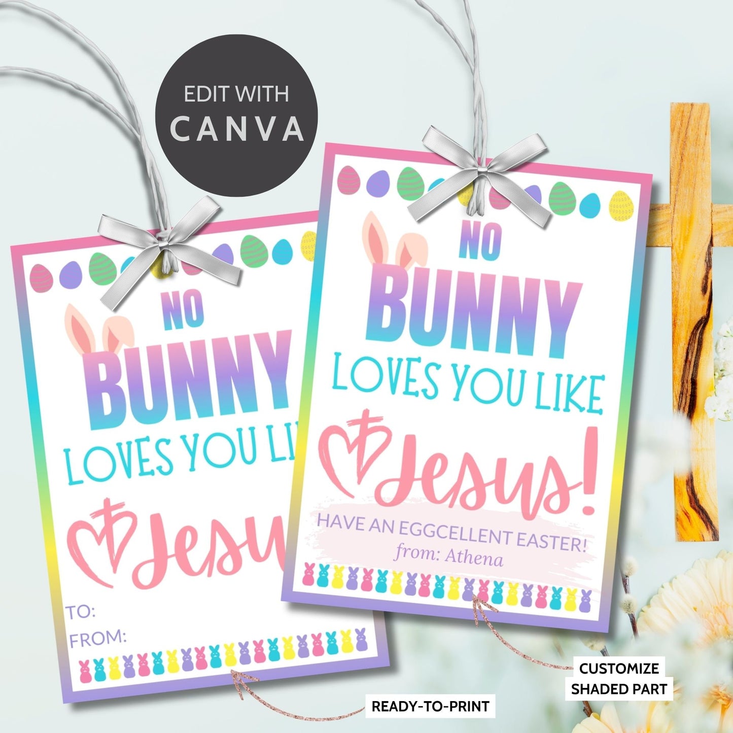 Printable Easter Gift Tags | Classroom Favors | Religious Easter | Easter Classroom Gifts For Kids Student | Easter Sticker | Easter Tags