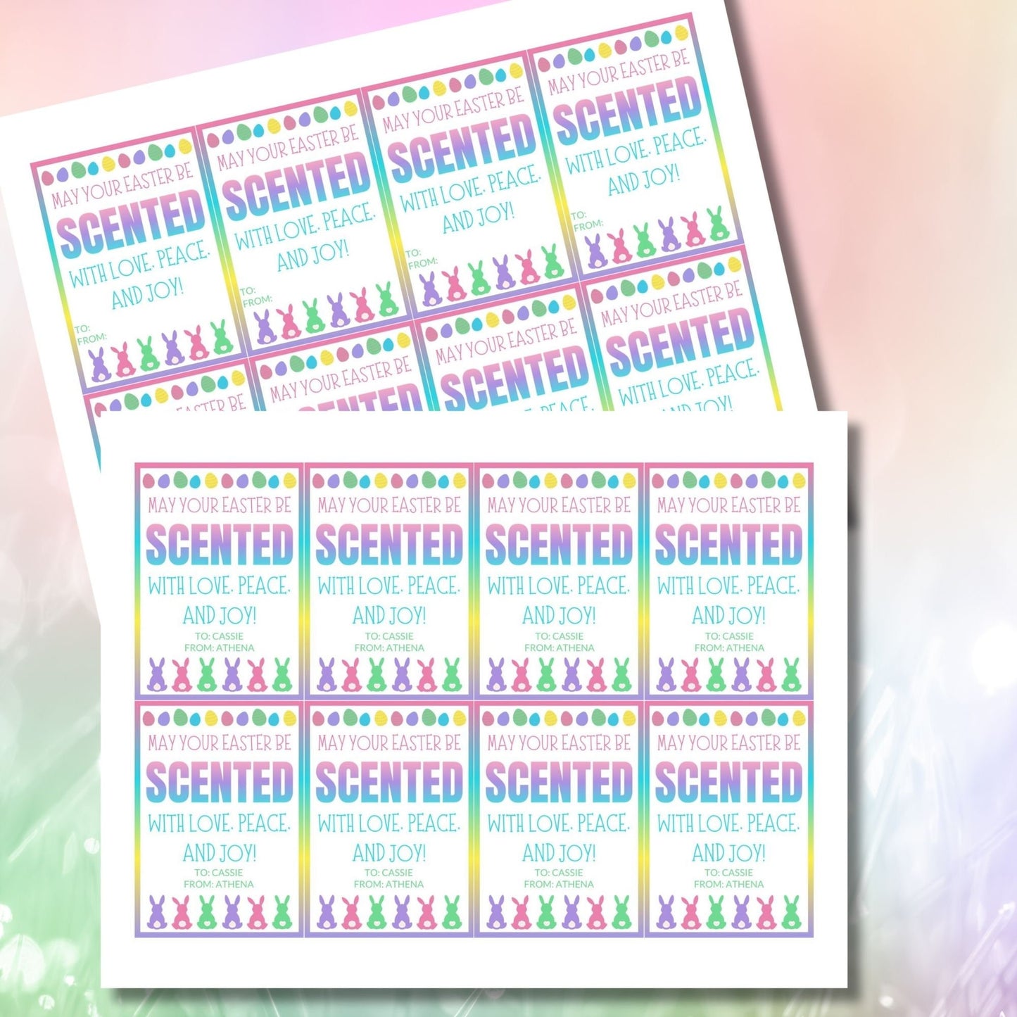 Printable Easter Gift Tags Spring Smencils Scented Pencils Perfume Candle Coworker Employee Staff Bus Driver Client Classroom Favors Gifts for Kids School Supplies Classroom Rewards Easter Basket Stuffers Easter Sticker Easter Tags Non-Candy