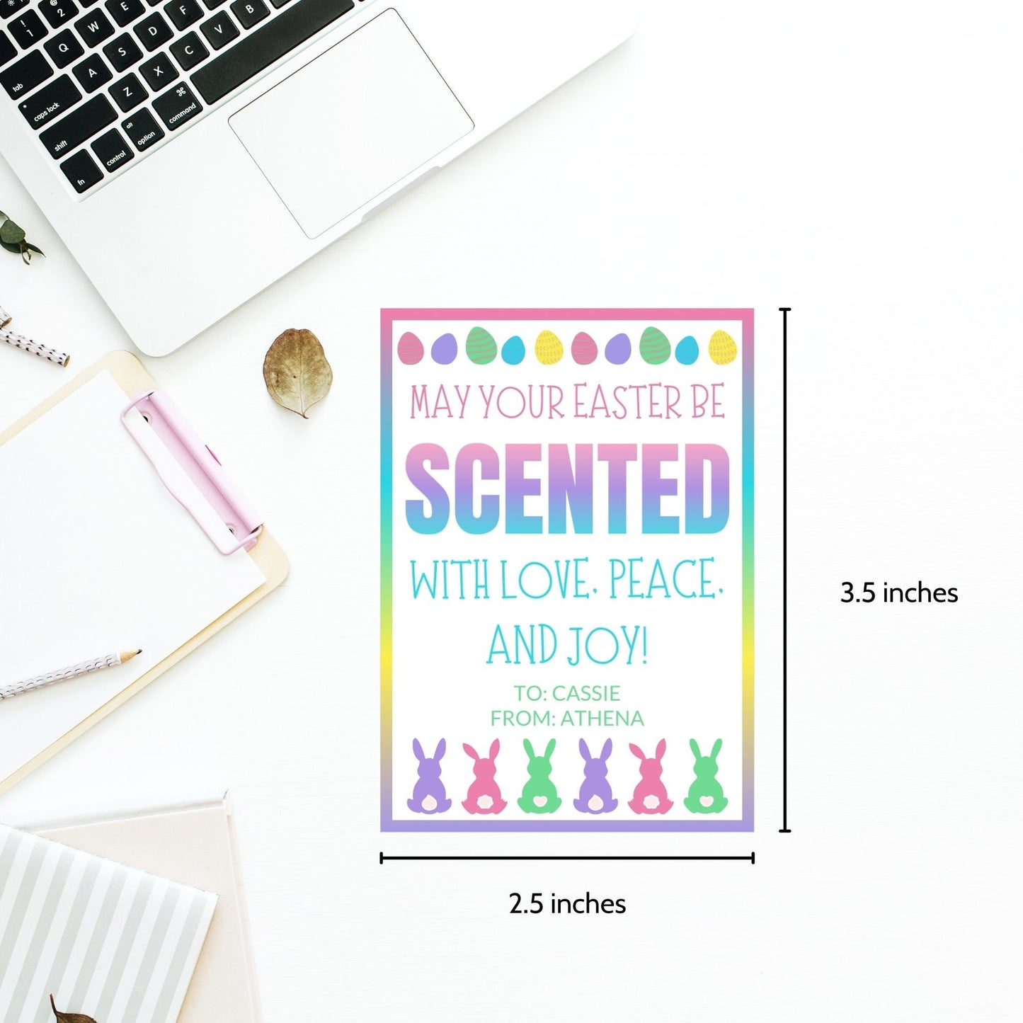 Printable Easter Gift Tags Spring Smencils Scented Pencils Perfume Candle Coworker Employee Staff Bus Driver Client Classroom Favors Gifts for Kids School Supplies Classroom Rewards Easter Basket Stuffers Easter Sticker Easter Tags Non-Candy