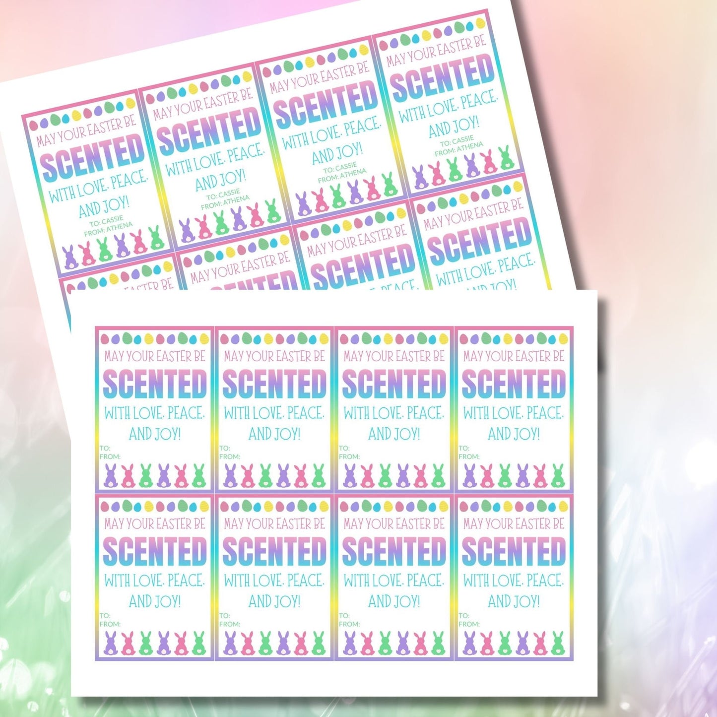 Printable Easter Gift Tags Spring Smencils Scented Pencils Perfume Candle Coworker Employee Staff Bus Driver Client Classroom Favors Gifts for Kids School Supplies Classroom Rewards Easter Basket Stuffers Easter Sticker Easter Tags Non-Candy