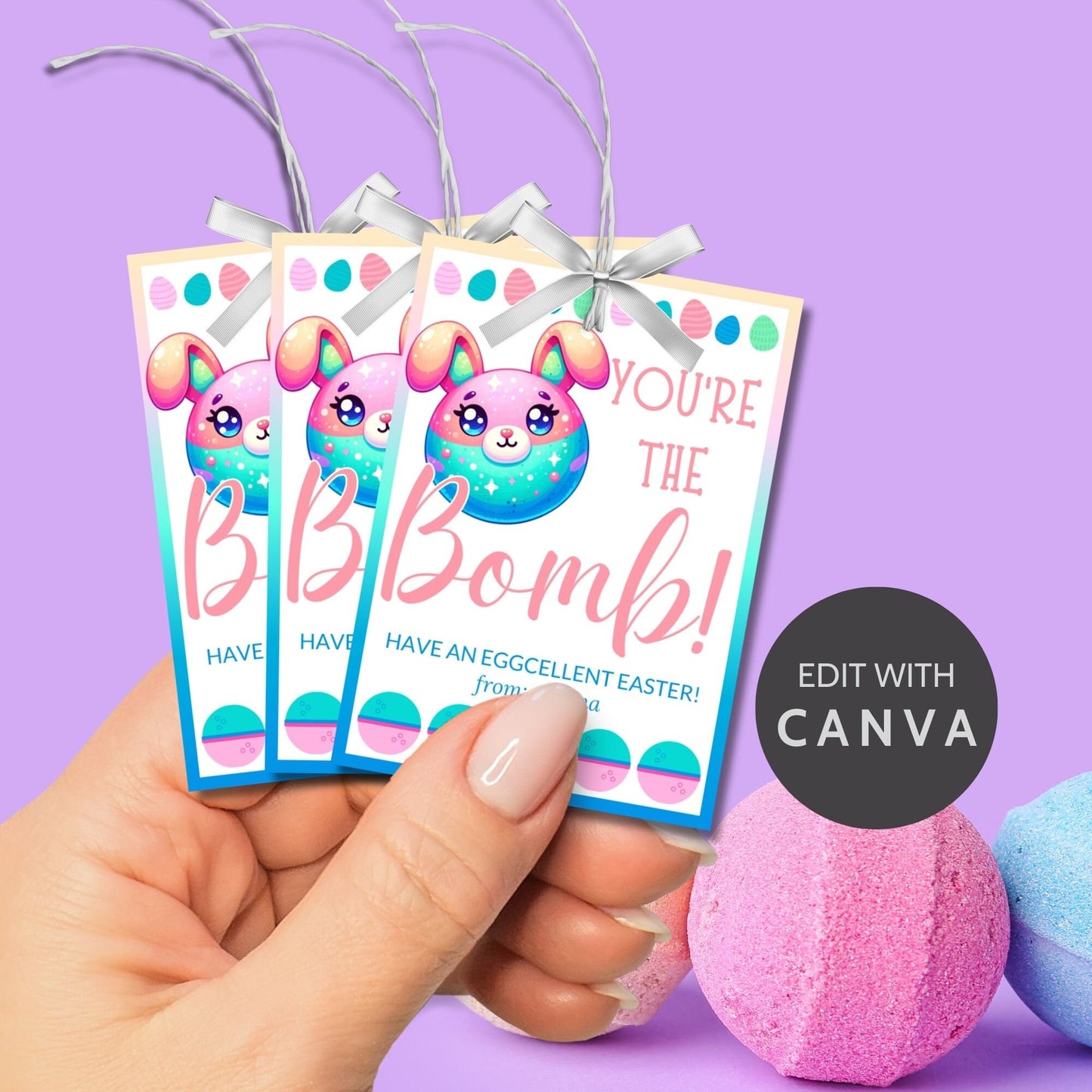 Easter Basket Stuffer Gift Ideas | Easter Bath Bombs for Kids Girls Boys | Youre The Bomb | Bath Bomb Favor Tag | Easter Bath Bomb Tag