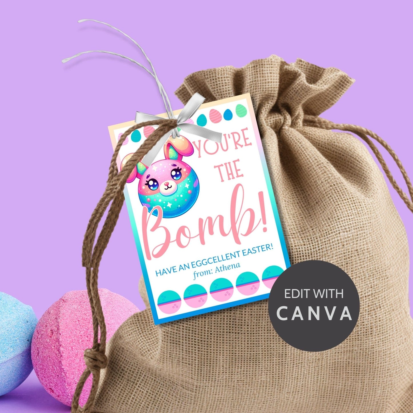 Easter Basket Stuffer Gift Ideas | Easter Bath Bombs for Kids Girls Boys | Youre The Bomb | Bath Bomb Favor Tag | Easter Bath Bomb Tag
