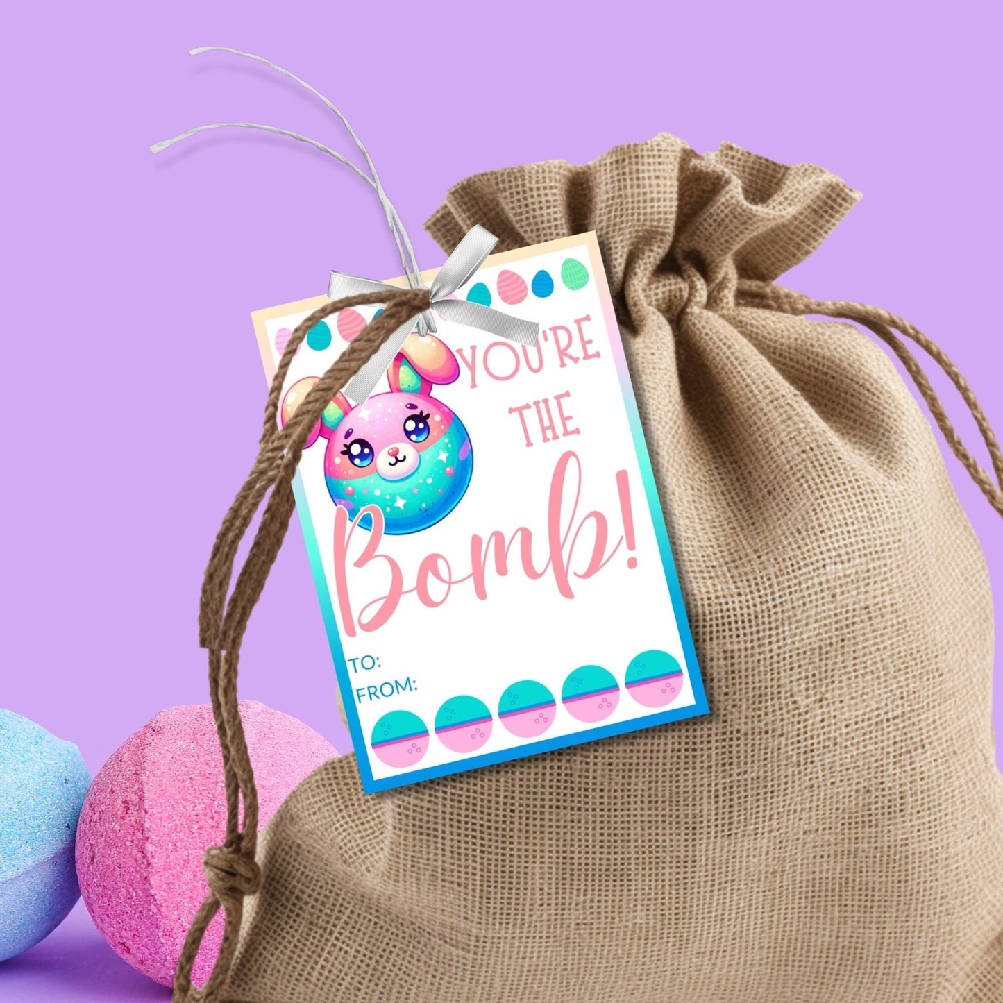 Easter Basket Stuffer Gift Ideas | Easter Bath Bombs for Kids Girls Boys | Youre The Bomb | Bath Bomb Favor Tag | Easter Bath Bomb Tag