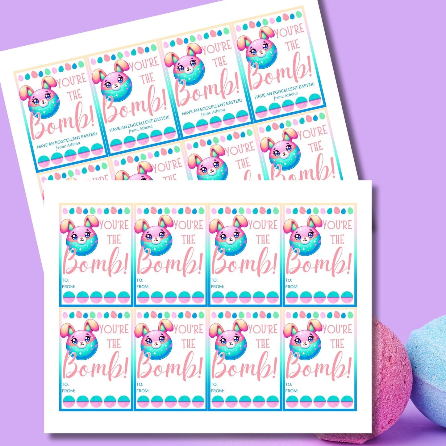 Easter Basket Stuffer Gift Ideas | Easter Bath Bombs for Kids Girls Boys | Youre The Bomb | Bath Bomb Favor Tag | Easter Bath Bomb Tag