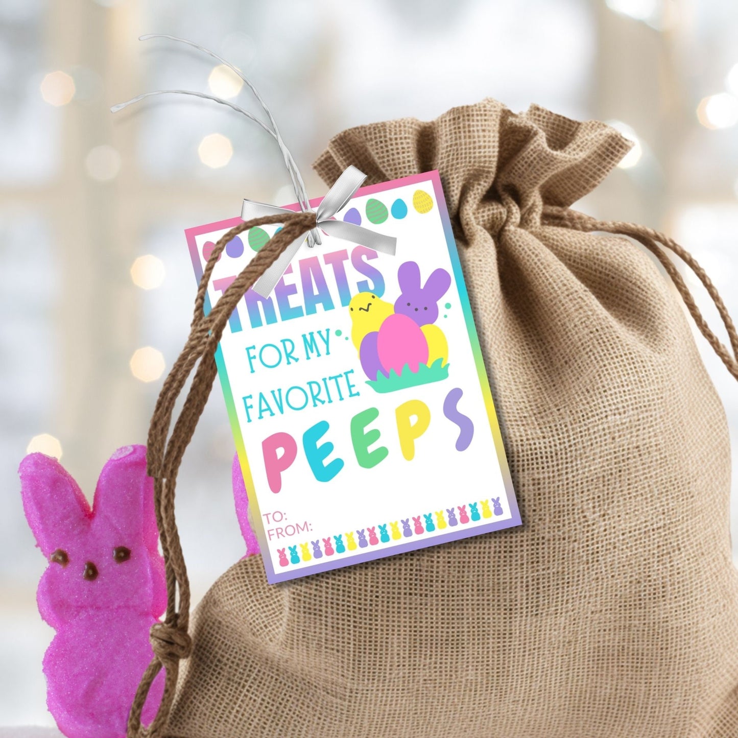 Printable Easter Gift Tags | Classroom Favors | Marshmallow Peeps | Easter Classroom Gifts For Kids Student | Easter Sticker | Easter Tags