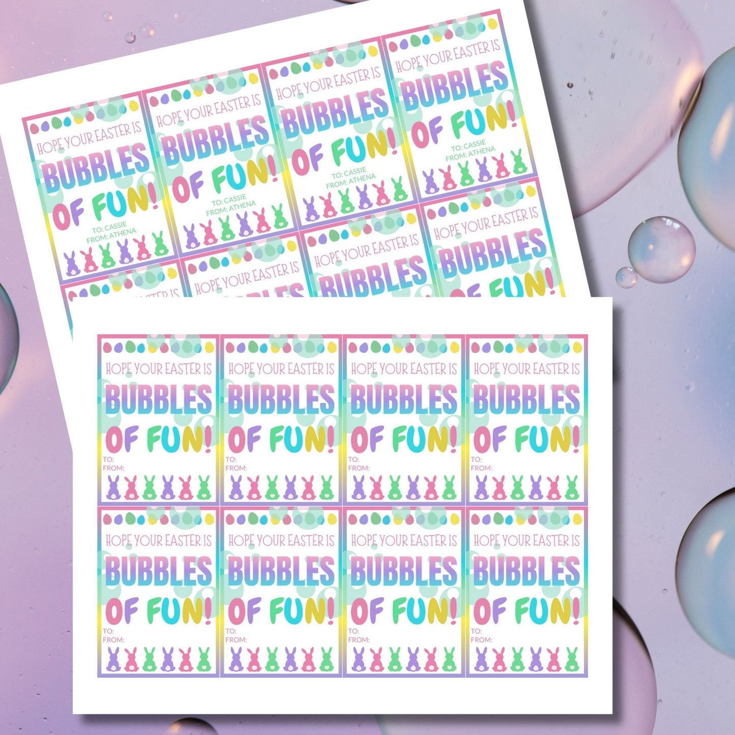 Classroom Favors | Bubble Tag Boy Girl | Easter Bubble Gift Tags | Editable Easter Gift Tags | Easter Classroom Gifts For Kids Student